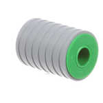 System Plast Return Roller with Rubber; OD: 57-mm, Shaft Dia: 20-mm, Length: 82.5-mm, Color: Green